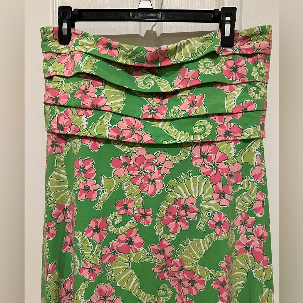 🌺🌺Lilly Pulitzer Green and Pink Strapless Dress - Picture 3 of 8
